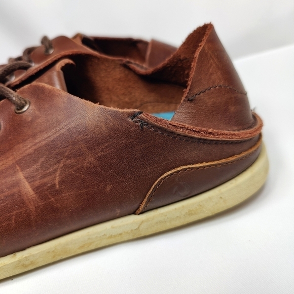 Olukai Nalukai  Slides Drop in Heel Brown Leather Slip On Loafer Men's Shoe 9.5M - Picture 8 of 12